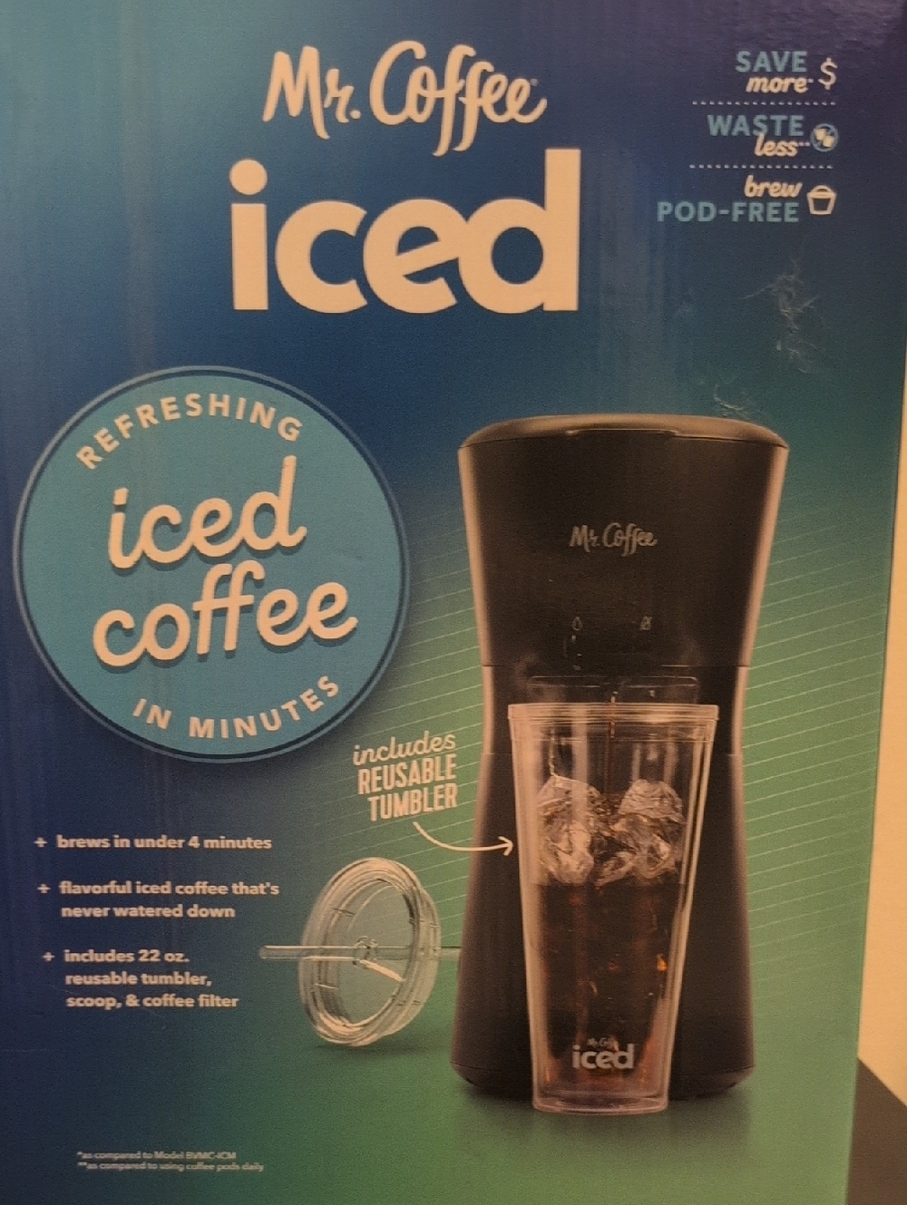 Mr. Coffee Iced Coffee Maker with Reusable Tumbler - Black